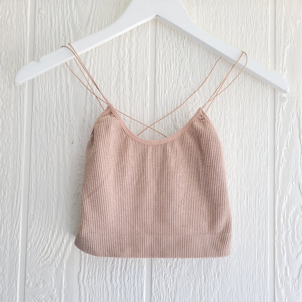 Urban Outfitters Out From Under Tan Ribbed Crop Top